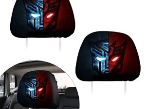 Fit Transformers Car Headrest Cover 2PCS Transformers Autobot Decepticon Logo Black Car Universal Headrest Cover for Transformers Car Accessories