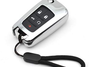 Compatible with Chevy Chevrolet Equinox Encore Camaro Cruze Malibu Impala Buick Regal Lacrosse GMC Terrain Silver TPU Key Fob Cover Case Remote Holder Skin Protector Keyless Entry Sleeve Accessories