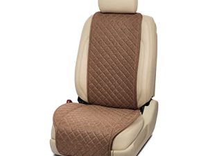 IVICY Linen Car Seat Cover for All Seasons Soft & Breathable Front Premium Covers with Non-Slip Protector Universal Fits Most Automotive