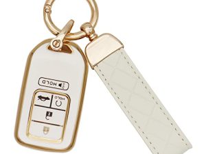 SUNCARACCL for Honda Key fob Cover with Leather Keychain