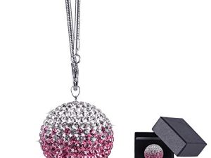 JUSTTOP Crystal Ball Car Rear View Mirror Charm