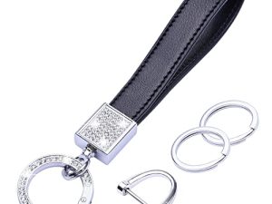 Wisdompro Bling Leather Car Keychain