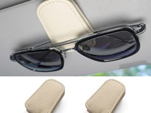 Artilife 2 Pack Magnetic Leather Sunglass Holder for Car