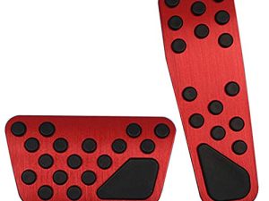 Hecotrax Aluminum Alloy Pedal Cover for Dodge Challenger Charger Chrysler 300 300C 2009-2016 No Drilling Aluminum Brake and Accelerator Pedal Covers (Red1)