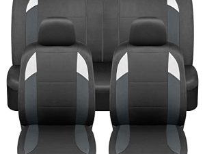 carXS Monaco Charcoal Gray Seat Covers for Cars Full Set