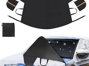 meakeize Car Windshield Cover for Ice and Snow - Upgrade Material – Fast Remover Frost Ice Snow Hail -Waterproof