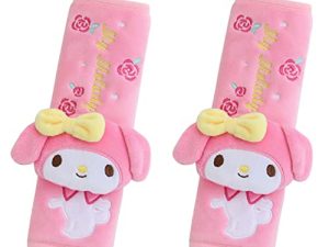 AKJPJNR Car Seat Belt Strap Cover Plush Shoulder Pad Seatbelt Pollow Cushion Kawaii Anime Cosplay Car Accessories (2Pcs Seatbelt Shoulder pad)