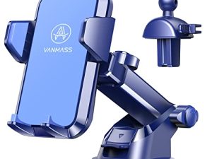 VANMASS [Upgraded] Cell Phone Holder Car [Anti-Slip Soft Silicone & Powerful Suction] Dashboard Windshield Universal Phone Car Mount