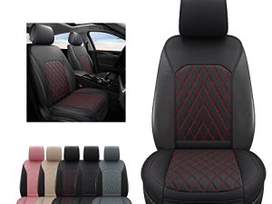 Sanwom Universal Front Leather Car Seat Covers 2 Pcs Luxury Seat Covers