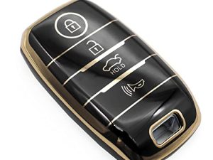 FEYOUN Key Fob Cover Compatible with Kia Forte Koup NIRO Optima Rio Sorento Soul Sportage Smart 4 Buttons TPU Remote Keyless Key Fob Case Protection Shell Accessories