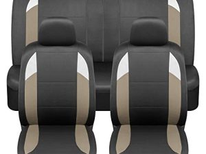 carXS Monaco Tan Beige Seat Covers for Cars Full Set