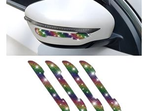 4PCS Bling Car Rear View Mirror Anti-Scratch Stickers Protector