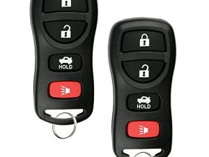Car Key Fob Keyless Entry Remote Compatible with Nissan Altima/Armada/Maxima/350Z/Quest/Sentra/Infiniti EX35/FX35/ FX45/ G35/I35/QX56 2002-2017 KBRASTU15 4 Button Replacement Key-2 Packs
