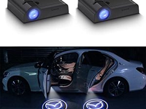 Car Door Lights for Mazda Logo Lights LED 3D Ghost Shadow Lights Welcome Emblem Puddle Lights for Mazda CX-3/CX-5/CX-9 Accessories 2 Pack