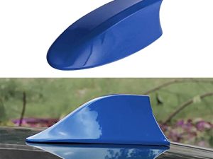 Ajxn 1 PC Shark Fin Antenna Car Antenna Decorative Top Mounted Dummy Roof Aerial for Car Trunk SUV (Blue)