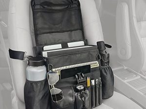 FifthQuarter Car Organizer Front Seat: Portable Large Capacity Passenger Car Seat Organizer With Laptop Storage Adjustable Strap Trunk Organizer ​Universal For Police | Driver | Office | Travel