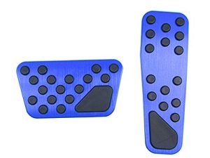 Hecotrax Aluminum Alloy Pedal Cover for Dodge Challenger Charger Chrysler 300 300C No Drilling Aluminum Brake and Accelerator Pedal Covers (Blue)