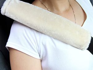 Soft Faux Sheepskin Seat Belt Shoulder Pad for a More Comfortable Driving
