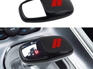 SENSHINE Gear Shift Knob Head Cover Trim for Dodge Charger Challenger Accessories 2015-2022 Durango 2016-2023 ABS Interior Shell Insert Decoration Protector Gear Shifter Cover (Red Trim)