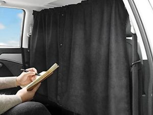 Ovege Car Divider Curtains Sun Shade (99% Opaque Upgrade Version)-Privacy Travel Nap Night Car Camping Detachable Simple Curtain(Black-Thick)