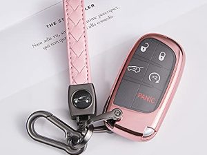 TANDRIVE Compatible Jeep Key Fob Cover Dodge，Cherokee Grand Cherokee Compass Renegade