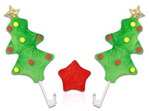 EcoNour X-Mas Antlers with Star Grille Nose | X-Mas Antler Decoration for Car with Soft and Durable Pleuche Fabric | Antler Car Decoration with Rigid Support Rods and Tightly Sewn Stitches