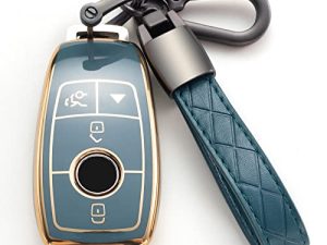 Compatible with Mercedes Benz Key Fob Cover with Keychain