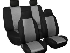 FH Group Full Set Car Seat Covers Gray 3D Air Mesh - Universal Fit Automotive Seat Covers