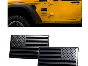 VAGURFO 1 Pair American Flag Metal Car Sticker