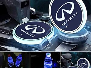 License plate frameX 2pcs LED Car Cup Holder Lights for Infiniti