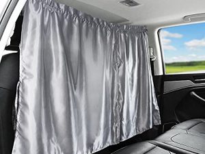 Ovege Car Divider Curtains Sun Shade-Privacy Travel Nap Night Car Camping Detachable Simple Curtain (Silver)