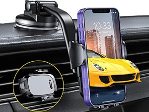 [Military Grade] 2022 Humixx Car Phone Holder Mount [Unobstructed View] 3 in 1 Cell Phone Holder for Car Dashboard Windshield Air Vent