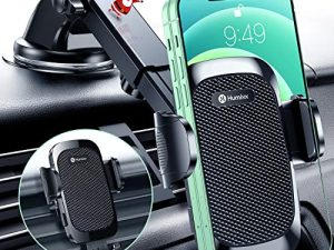 Humixx Phone Mount for Car [Military-Grade Super Suction] Universal Hands-Free Car Phone Holder Mount for Dashboard Windshield Air Vent Car Mount for iPhone 14 Pro Max Plus Samsung All Phones & Cars