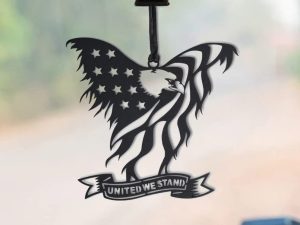 Rear View Mirror Accessories – Car Mirror Hanging Accessories- American Eagle Ornament Charms - Swinging Ornaments Cars Accessory for Men and Women Hanger - Black (American Eagle)