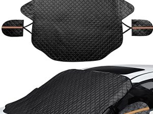 SOTOGASUKI Windshield Cover for Ice and Snow - Frost Cover for Car - Auto Wiper and Side Mirror Protector - All Weather Freeze Winter Waterproof Windproof Summer Sun Shade - Fits Most Cars