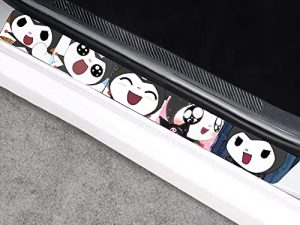 CHIBAO 4Pcs/Set Premium Carbon Fiber Door Sill Protectors Door Sill Decoration Sticker Front/Rear for Kuromi Car