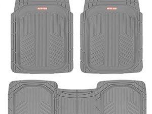Motor Trend FlexTough Plus Gray Rubber Car Floor Mats - All Weather Deep Dish Automotive Floor Mats