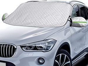 SOTOGASUKI Windshield Cover for Ice and Snow - Frost Cover for Car - Auto Wiper and Side Mirror Protector - All Weather Freeze Winter Waterproof Windproof Summer Sun Shade - Fits Most Cars