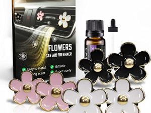 6 Pieces Daisy Car Decoration Flower Air Vent Clip Air Conditioning Outlet Clip Car Air Freshener Clip Car Interior Decor Charm Colorful Car Interior Accessories for Girls Women