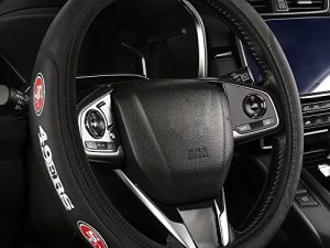 HFFW Retractable Steering Wheel Cover fit for 49ers Car Accessories Compatible with 15Inch Steering Wheel Most Auto