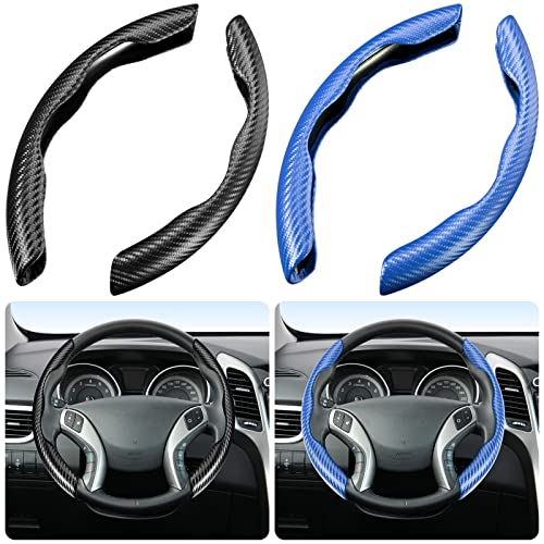 2 Sets Steering Wheel Cover Car Carbon Fiber Steering Wheel Cover for Women and Men Safe and Non Slip Car Accessory 2 Sets Steering Wheel Cover Car Carbon Fiber Steering Wheel Cover for Women and Men Safe and Non Slip Car Accessory