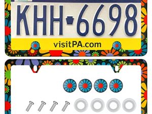 Flower License Plate Frames for Women