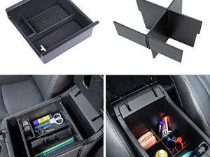 JDMCAR Center Console Organizer Set Compatible with 2023-2010 Toyota 4Runner Accessories Insert ABS Black Compartment Divider Armrest Tray (2-Pack)
