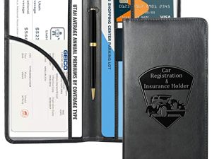 CoBak Car Registration and Insurance Holder - Vehicle Glove Box Car Organizer with Magnetic Closure