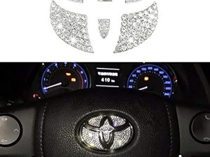 Jaronx Crystal Steering Wheel Bling Emblem Compatible with Toyota Camry Corolla RAV4 Highlander MARKX 2015-2020