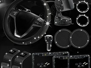 Diamond Bling Steering Wheel Cover for Women Universal Fit 15 Inch