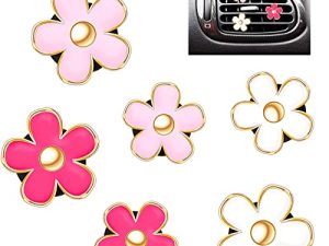 Daisy Flower Car Decoration Air Vent Clips Car Air Freshener Air Conditioning Outlet Clip Cute Car Interior AccessoriesDecor Charm Accessories