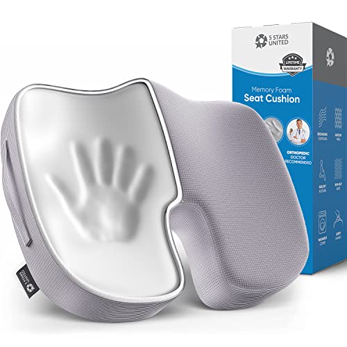 Seat Cushion Pillow for Office Chair - Memory Foam Firm Coccyx Pad - Tailbone Seat Cushion Pillow for Office Chair - Memory Foam Firm Coccyx Pad - Tailbone