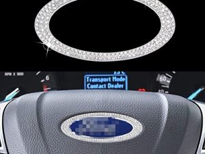 UREHEPO Bling Car Steering Wheel Logo Caps Diamond Decoration Compatible with Ford Edge