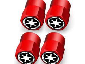 Aanlun for Star War Valve stem caps Car tire Valve caps 4PCS Galactic Empire Car Tire caps fit Star War Car Accessories (Fit Galactic Empire Red)